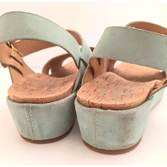 Kork Ease Myrna Lt Blue Suede 2.0 Platform Wedge Sandal w Ankle Strap Sz 11M - Picture 9 of 12